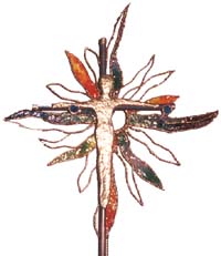 Sacred Heart Processional Cross donated by the family of Bill and Mary Diederich